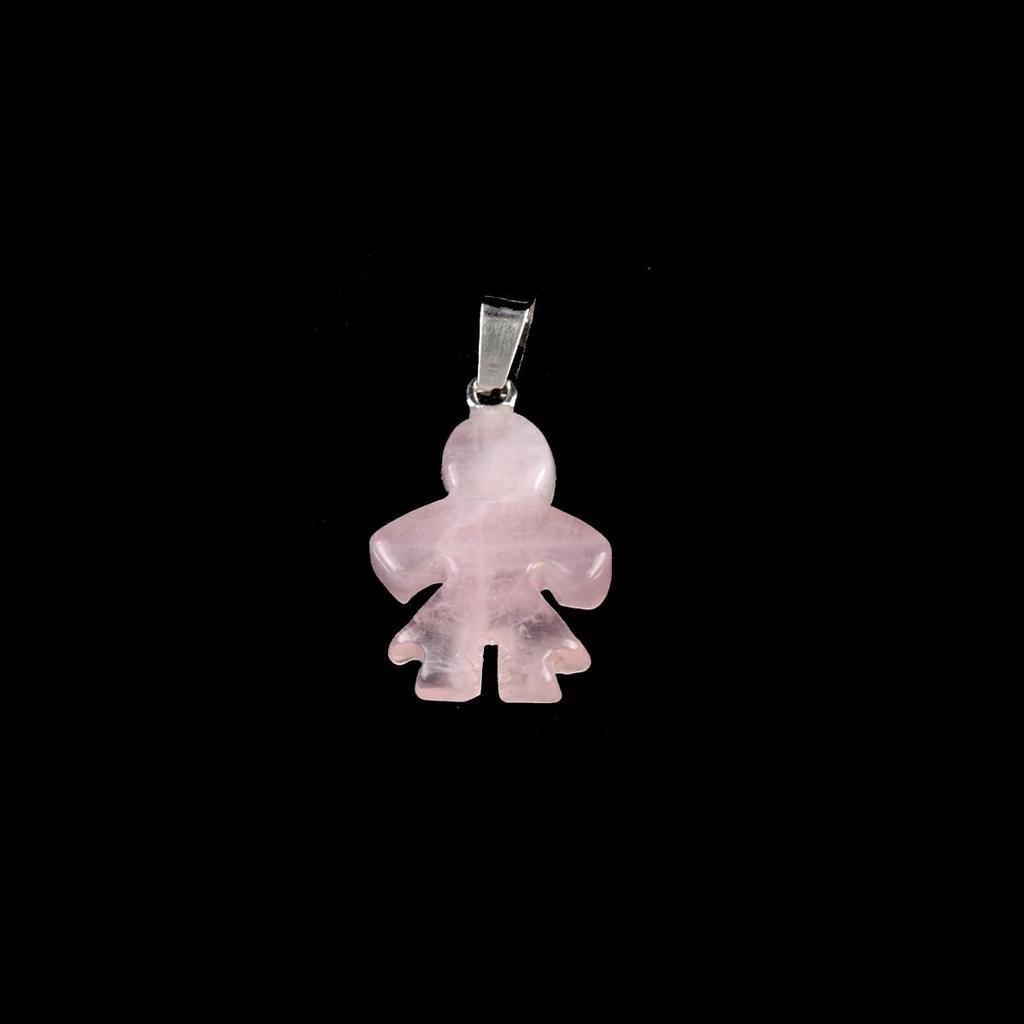 1 st Mini Reiki Healing Naturlig Sten Hänge, Pojke Flicka Form Kristall Agat Ametist Ädelstenar Berlocker för Smyckestillverkning DIY Halsbandstillbehör 20×16mm