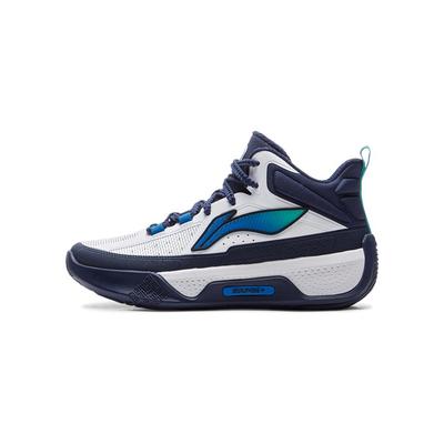 Li Ning Niños Tian Ying 2.0 Moda Antideslizante Anti-Patada Absorción de Impactos Resistente al Desgaste Rebote Zapatillas de Baloncesto de Caña Alta YKBU098-3