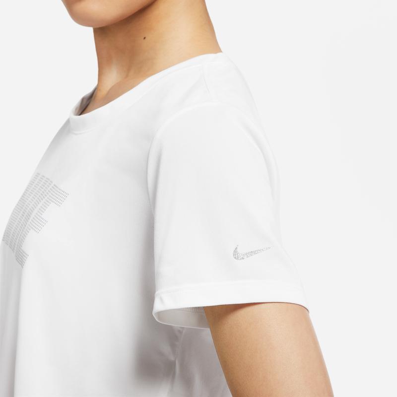 Nike Solid Color Letter Quick-Dry Breathable Short Sleeve T-Shirt Women Tops White DD5020-100