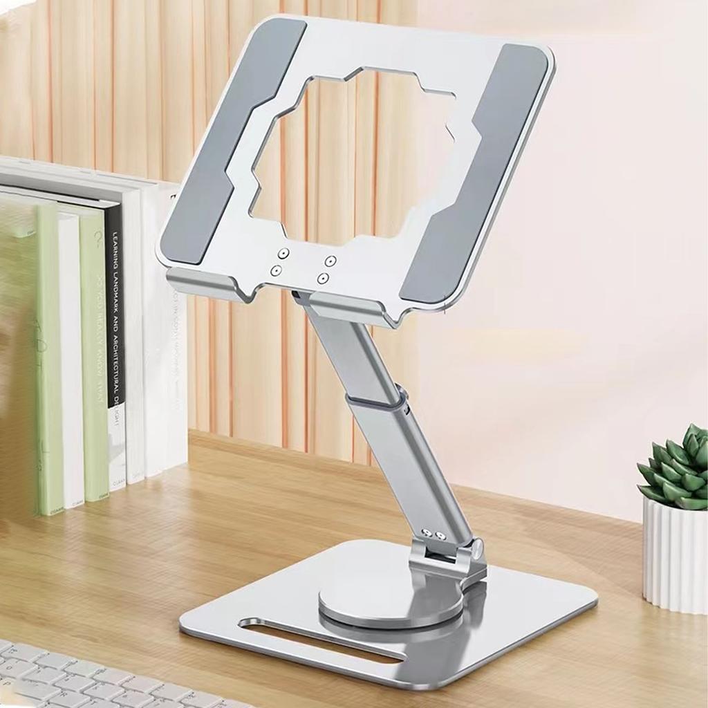 Aluminum Alloy Tablet Stand Rotating Foldable   Desktop Phone Tablet Holder Hollow Out Heat Dissipation for Live Streaming Drawing