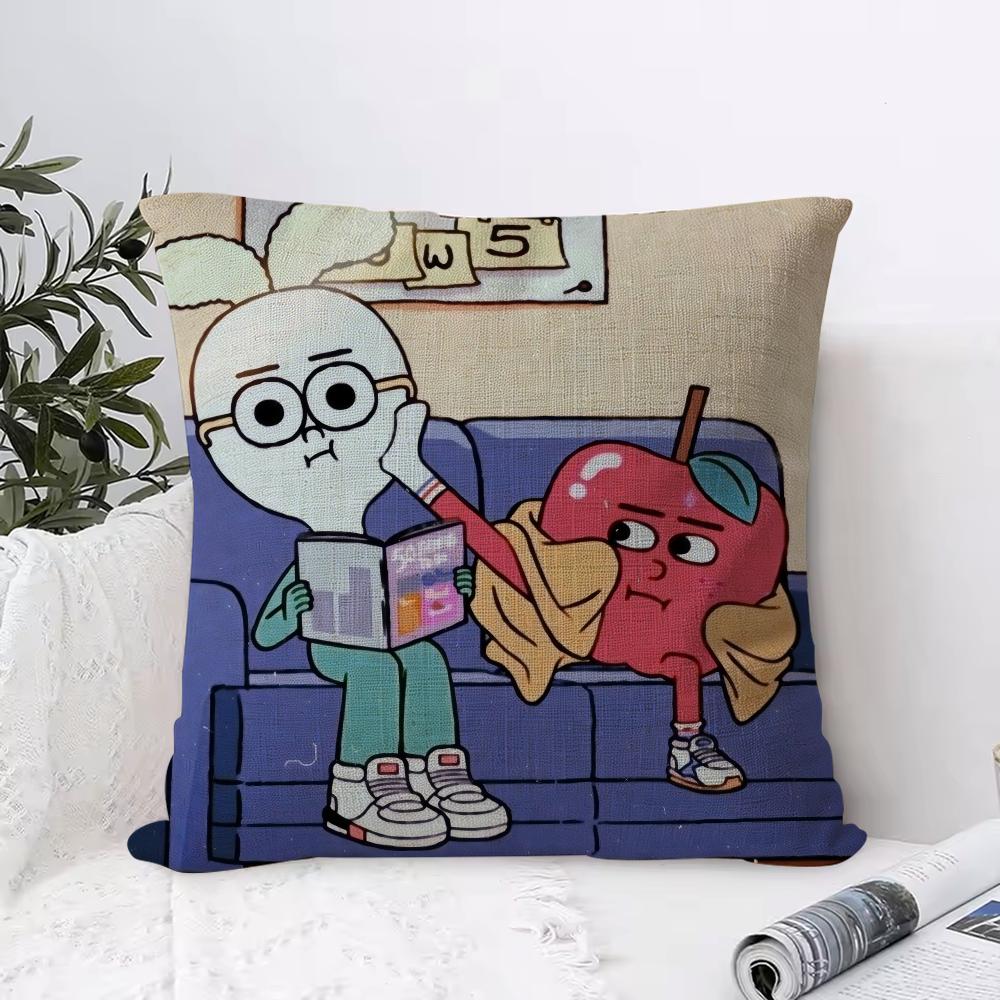 Anime Food AAppleS And OnionS Cushion Cover Breathable Linen Pillow Cover SkinFriendly Home Decor Pillowcase with Hidden Zipper