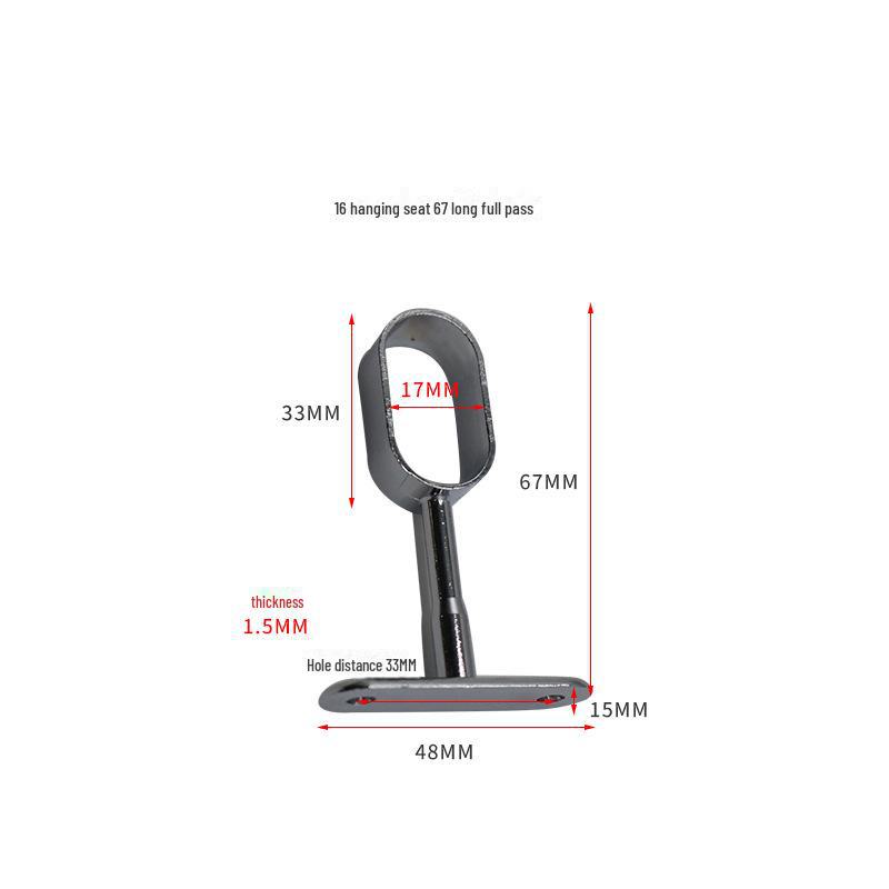 Thickened Wardrobe Hanging Rod with Flange Base for Clothing