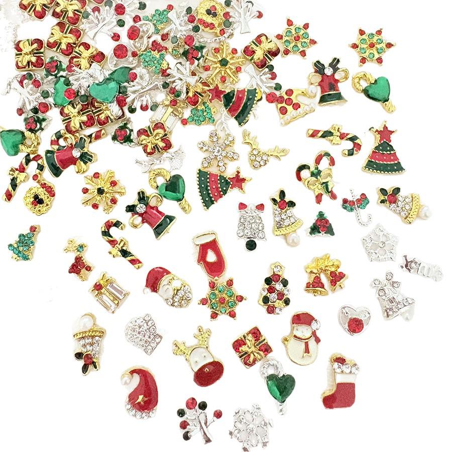 Christmas Alloy Nail Art Decorations: Snowman, Bell, Elk, Tree