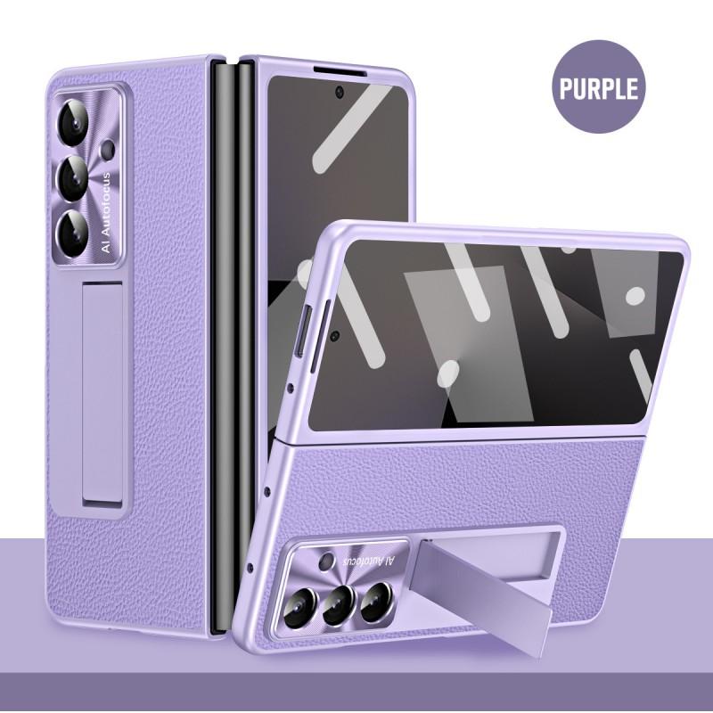 Galaxy Z Fold7 Case PC Protective Cover With Leather Texture Anti-Shock Scratch Resistant Fold6