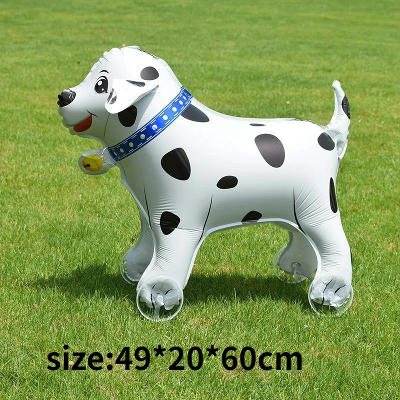 4D Dinosaur Dog Cat Standing Foil Balloons Animals Walking Balloon with Wheel for Kids Birthday Party Decoration Baby Shower