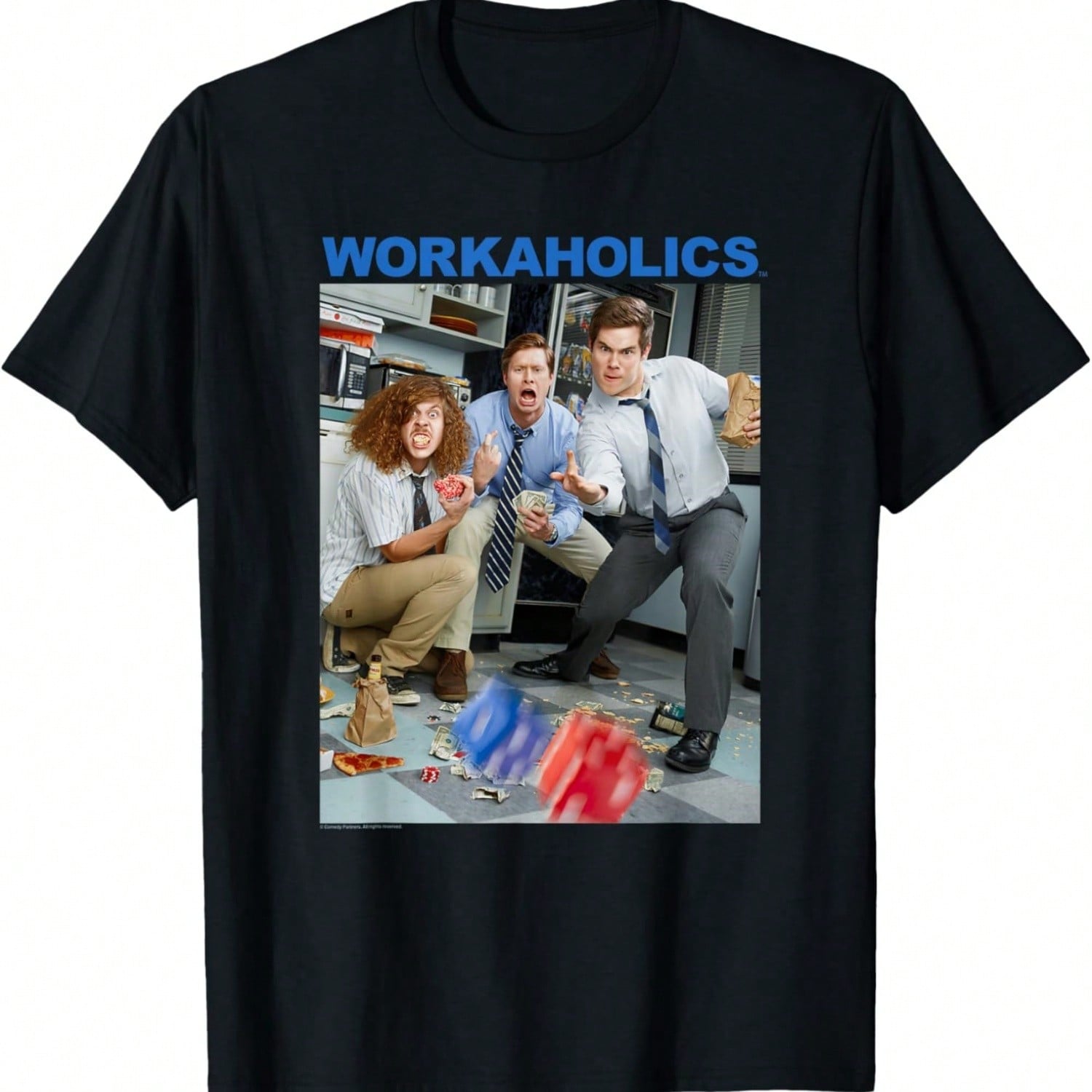Comedy Central Workaholics Dice Unisex-Adults T-Shirt, Black, Small S разноцветный