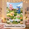 Custom Personalized Tapestry,Teletubbies Print Custom Name Text Wall Art Hanging for Bedroom