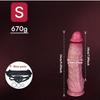 Extra Large Realistic Liquid Silicone Dildo, S/L/XL/XXL Sizes, Thick Soft Skin-Like Texture with Strong Suction Cup, Hands-Free Adult Toy
