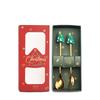 Christmas Dinnerware Set Golden Stainless Steel Spoon and Fork Set Cute Children's Gifts Rice Spoon Fruit Fork Table Accessories