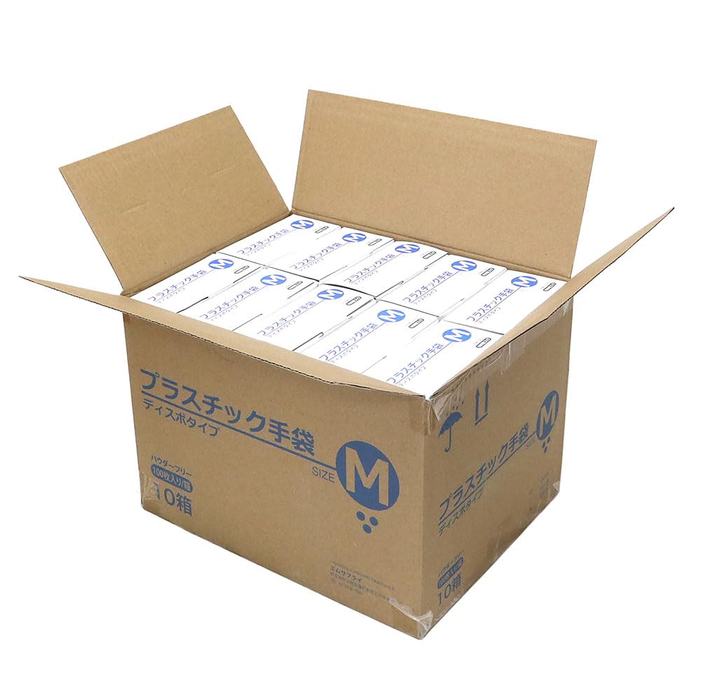 

plastic gloves count x 10 Vinyl gloves PVC Powder-free (100 packs) (M) [Disposable gloves]