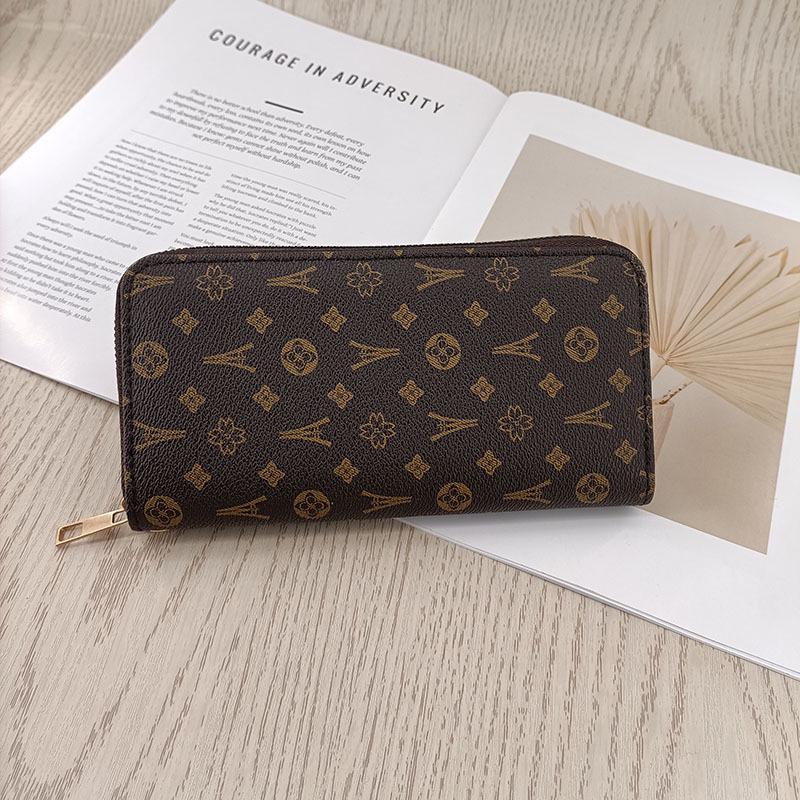 European & American Fashion Large Capacity Zipper Clutch Wallet - Multi-Card Slot, Simple, High-End Design