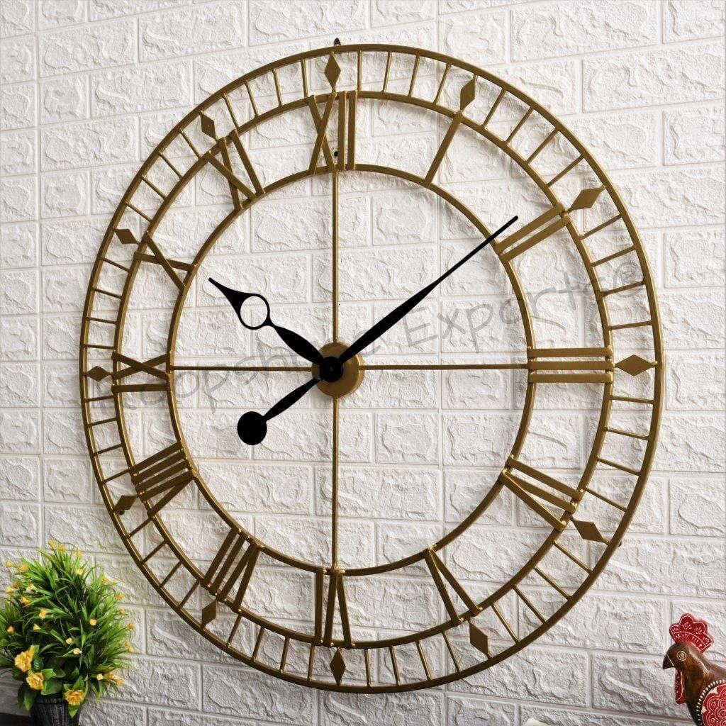Clock Hand-Crafted Brass Extra Large Wall Clock/One Year Warranty / 9037-42, Analog, 5 Centimeters, 12 Inch