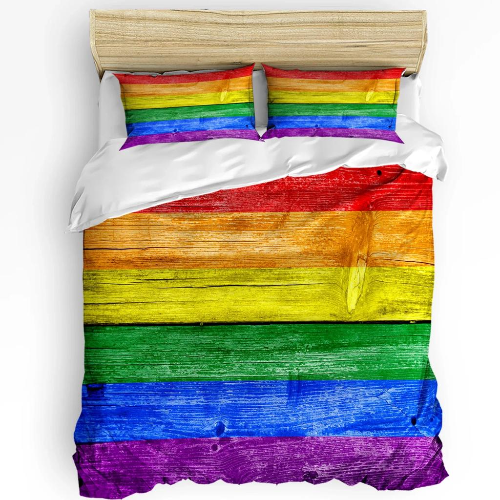 Turquoise Wooden Board Bedding Set 3pcs Boys Girls Duvet Cover Pillowcase Kids Adult Quilt Cover Double Bed Set Home Textile