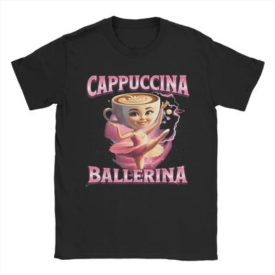 T-shirts Café Danseuse Cappuccina Ballerina Drôle Harajuku Été T-shirts Tops Imprimé Vintage Cadeau Unisexe