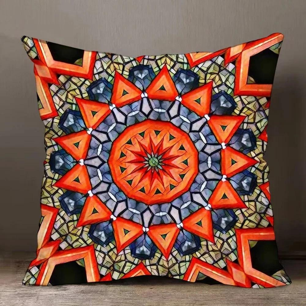 Mandala Retro Decorative Pillowcase Living Room Office Ornaments Home Pillowcase,(3)