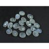 6X8MM Natural Rainbow Moonstone Checker Cut Oval Cabochon Gemstone 20Pcs Lot C-1771