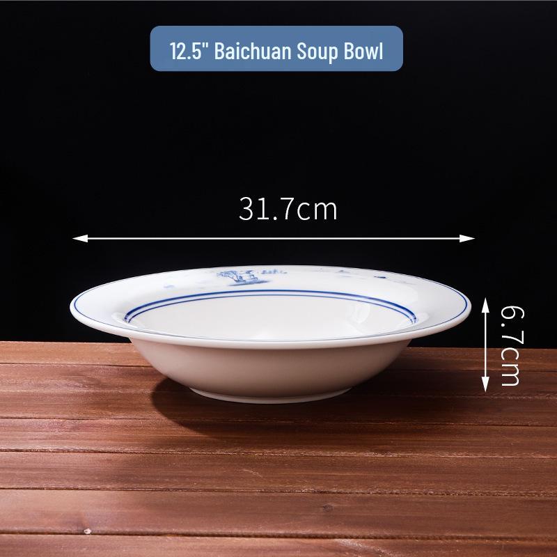 Large High-Footed Ceramic Soup & Noodle Bowl