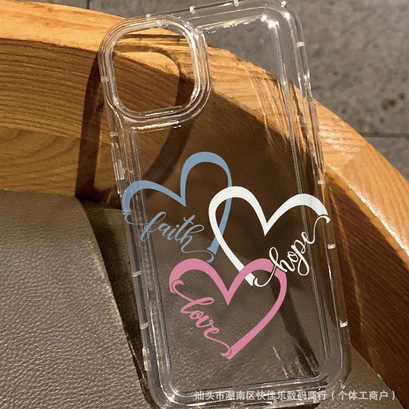 Full-screen Minimalist Heart Design Suitable for iPhone 11/12/13/14/15 PRO MAX, Apple 16 Airbag Shockproof X/XS