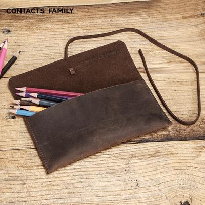 Retro Crazy Horse Leder Federmäppchen Mehrfachpackung Kreatives Bündel Studenten Schreibwaren Bleistift Aufbewahrungstasche