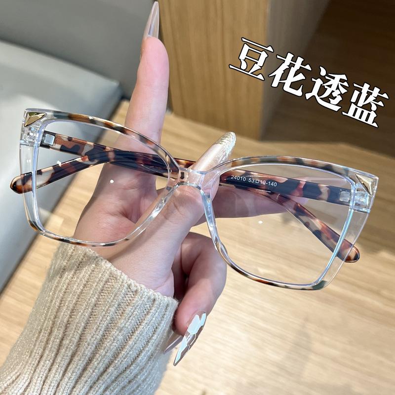 2025 Fashion PC Anti Blue Light Glasses For Women Men Retro Large Frame Optical Glasses Frame Cat Eye Trendy Frame