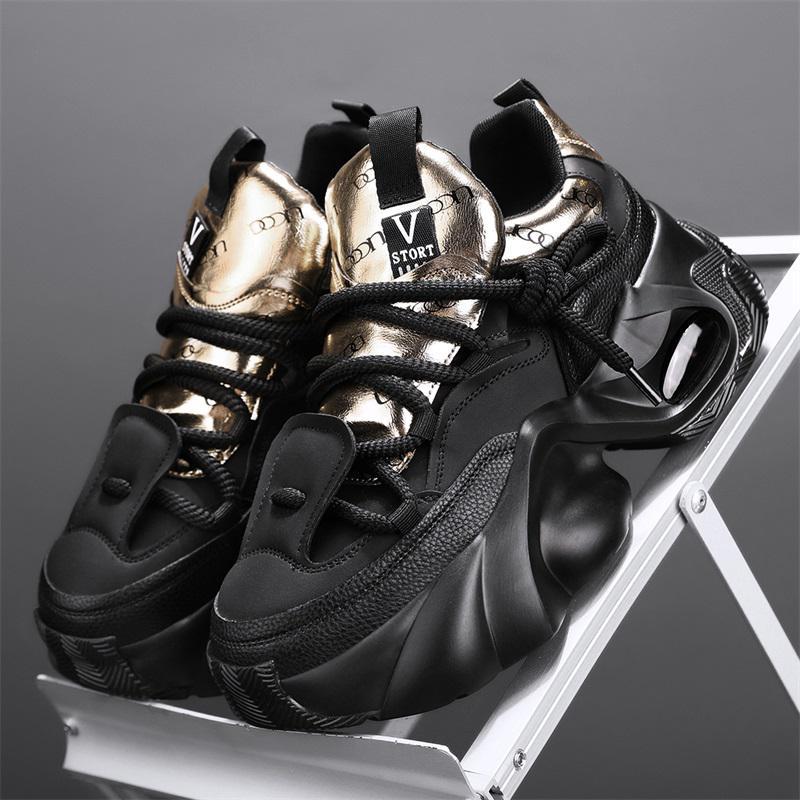 

2025 новые мужские туфли молодежная одежда на платформе короткие повседневные спортивные туфли увеличивающие рост папины туфли модные маленькие белые туфли 39 чёрный