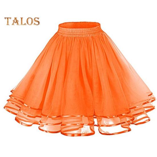 Mesh Tulle Skirt with Elastic Waistband Solid Color Three-Layered Princess Skirt Cosplay Weddings Parties Knee-Length Skirt