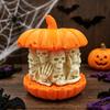 Horror Skull Pumpkin Decor 3D Printed Figurine, Gothic Skeleton Statue, Party Ornament Creepy for Home Office Holiday Statue