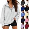 Women's Fashion Long Sleeve Zip Up Neck Sweatshirt Top