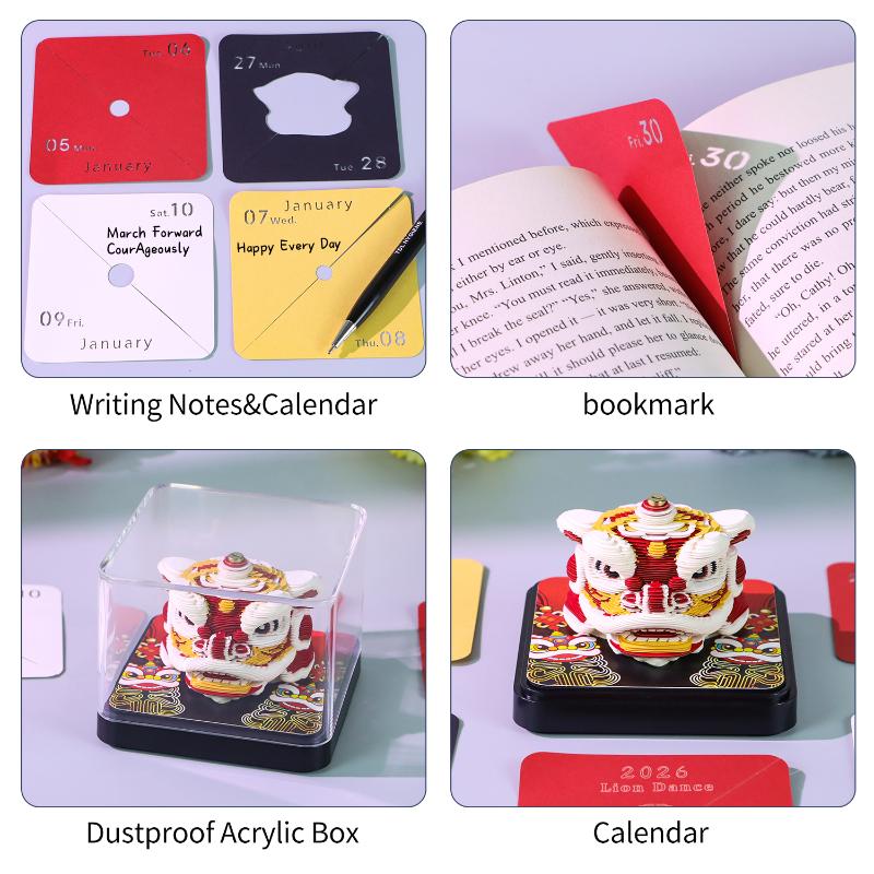 Unique 2027 Desk Calendar 3D Paper Carving for Enhanced Planning and Home Decor
