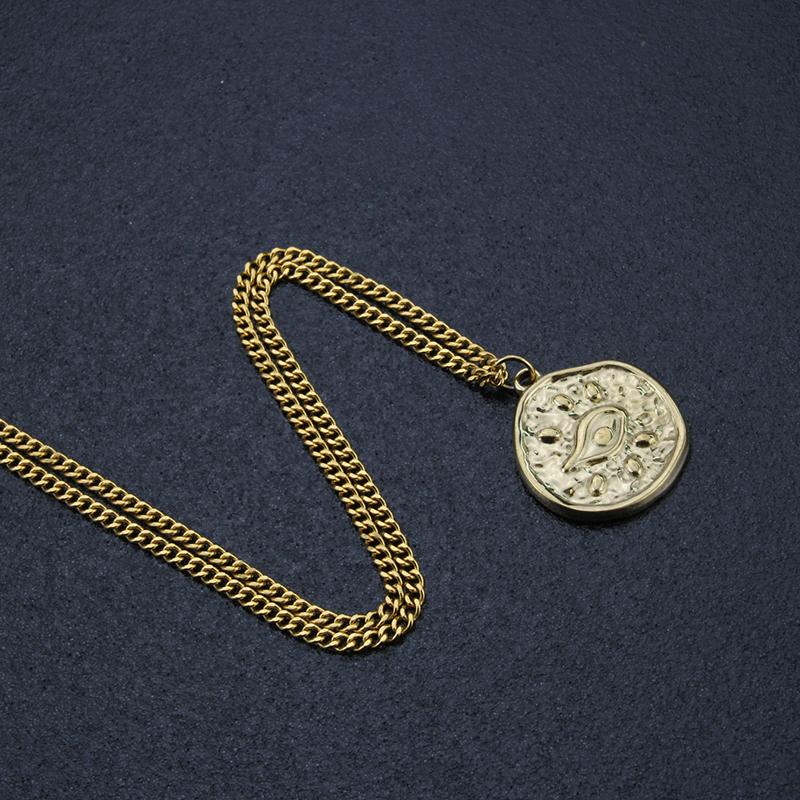 New Design Fashion Jewelry Gold Plated Stainless Steel Print Pattern Collection Pendant Necklace Party Gift