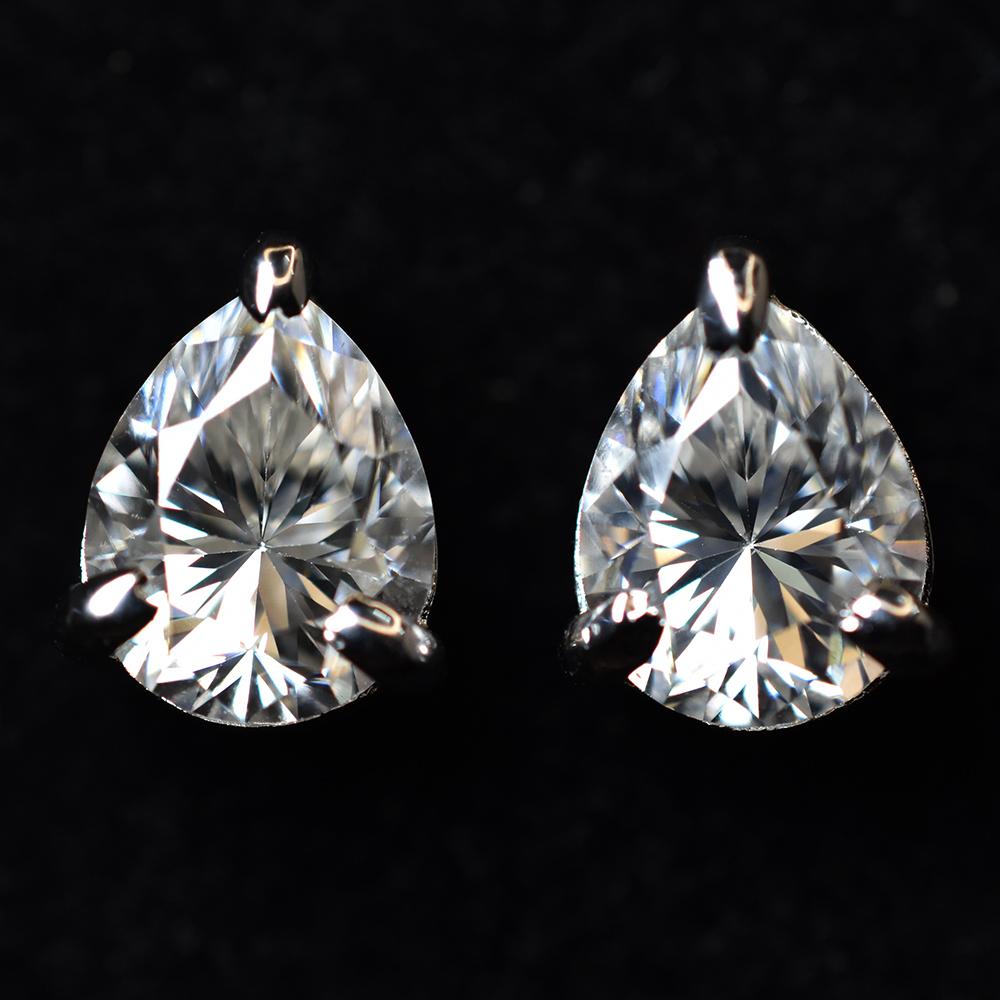 CERTIFIED Pear Cut Synthetic Moissanite 14.30 Ct Stone Earring Pair Gift For Her MY.ER-23-NS