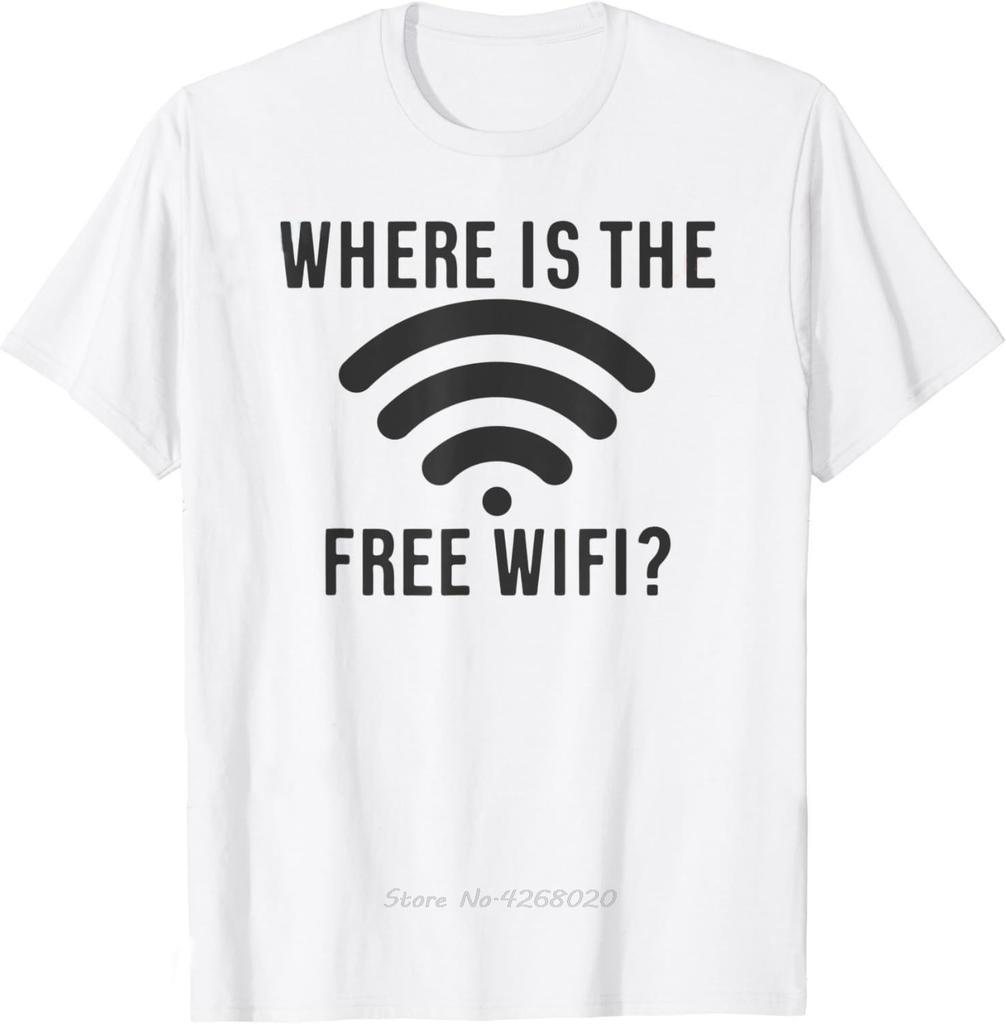 Funny Sarcasm Quote Free WiFi Tshirt Math Equation Novelty Mens Clothing Fitness T Shirt Printed Graphic Cotton Tshirt