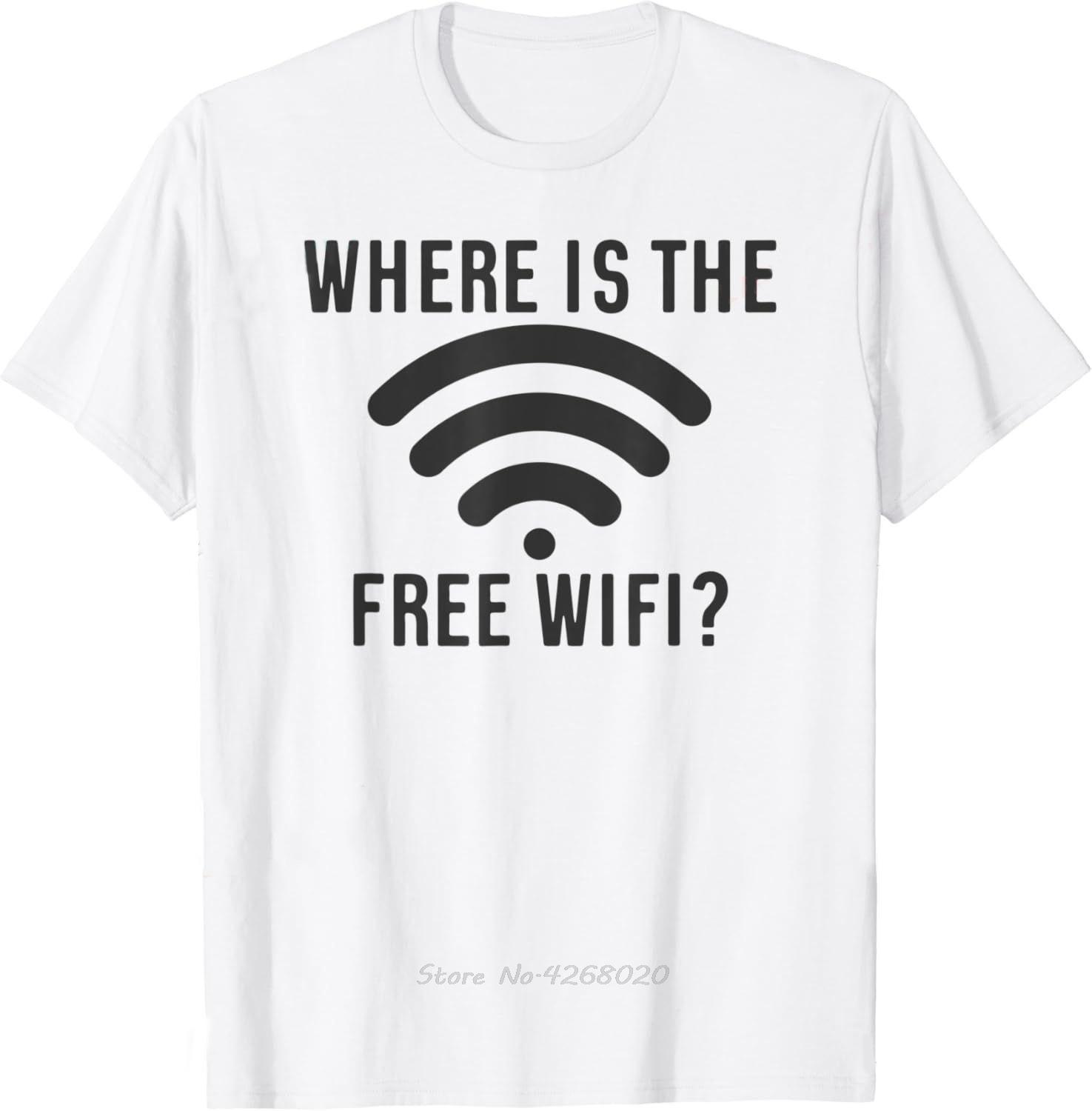 Funny Sarcasm Quote Free WiFi Tshirt Math Equation Novelty Mens Clothing Fitness T Shirt Printed Graphic Cotton Tshirt S