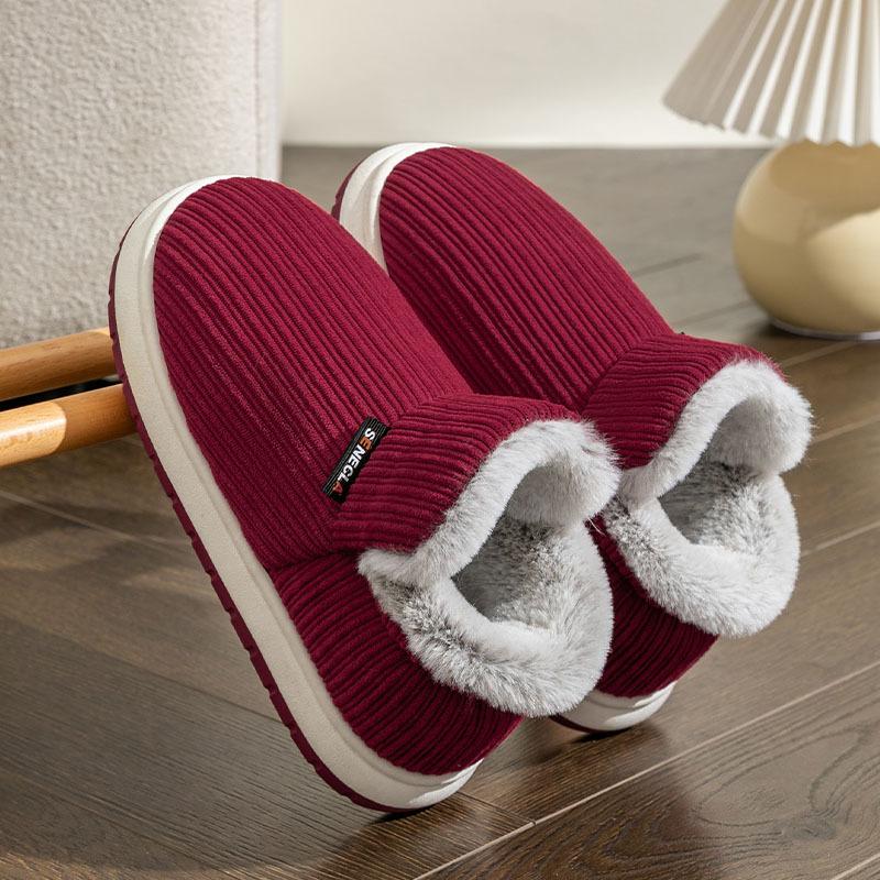 Anti-slip Soft-soled Cotton Shoes with Added Fleece and Thickened Warmth, Thick-soled Home Cotton Slippers