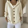 Women Solid Casual Hooded Knit Cardigan Fashion Sweater Coat For Autumn Winter