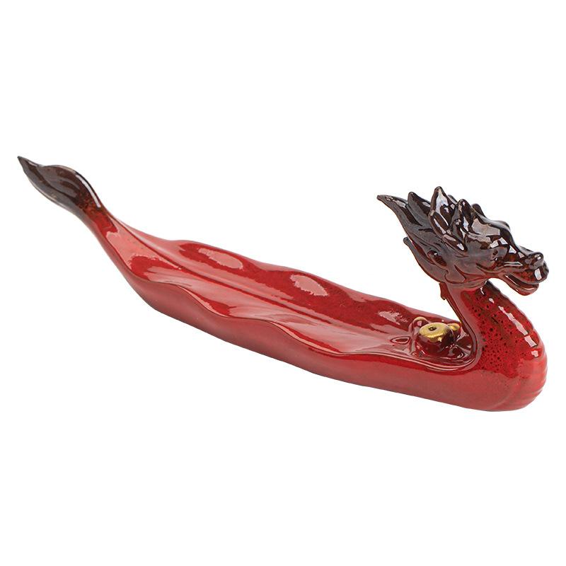 Dragon Boat Incense Burners Traditional Retro Design Incense Stick Holder Burner Ornaments Gift  Home Decor Tea accessories