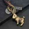 Irregular Leather Key Chains Leaf Bear Car Key Ring Creative Keychain