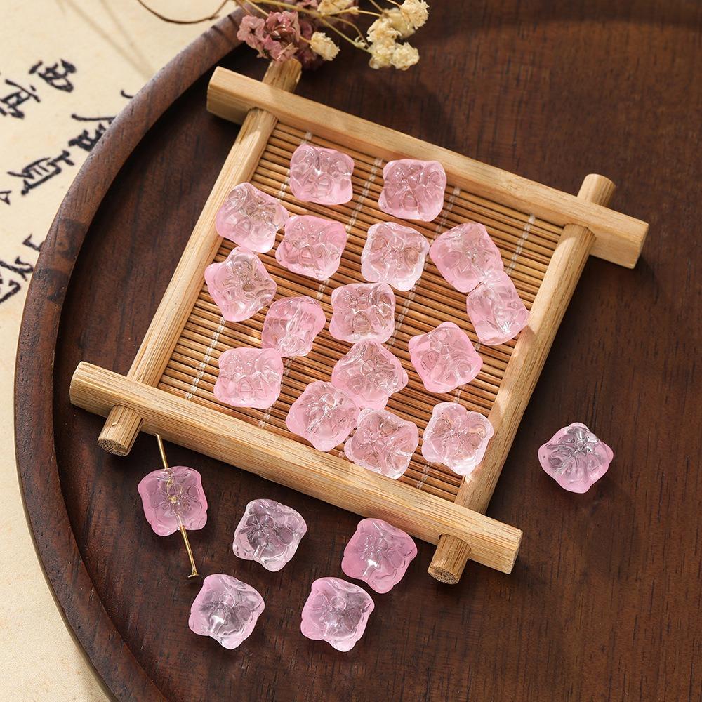 60Pcs Handmade DIY Beads Transparent Jewelry Making Accessories Crystal Glass Beads  Bracelet making розовый