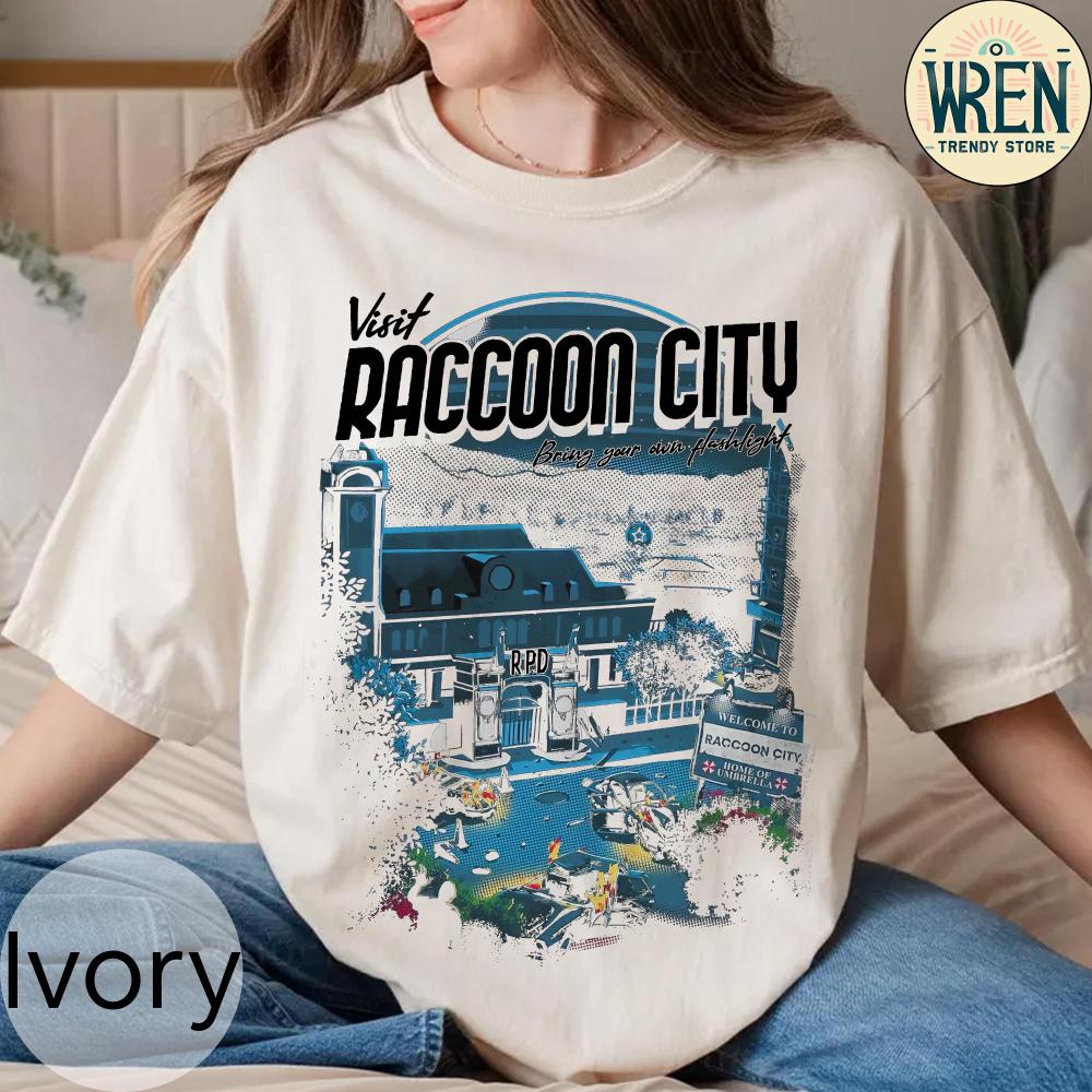 Visit Raccoon City Retro Shirt Vintage Resident Evil Sweatshirt Welcome To Raccoon City Shirt Leon Kennedy Shirt M