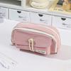 Retro Pencil Bag Multi-Compartment Canvas Pencil Case Large Capacity Pen Pouch Stationery Organizer for Students Boys Girls