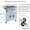 Movable Three-Layer Hand Cart: Multi-functional Auto Repair & Household Tool Box with Cabinet Door