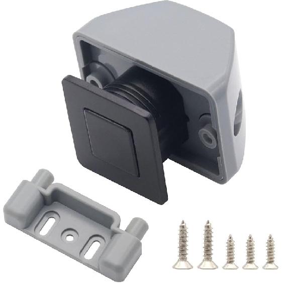 Heavy-duty Push Button Latches for Cabinets And Boats, Black Gray