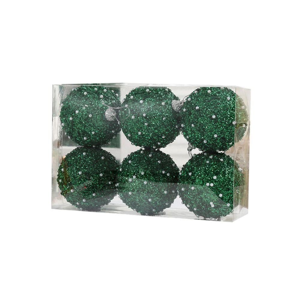 6Pcs 8cm Christmas Ball Ornaments Colorful Christmas Tree Pendants Wedding