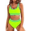 European and American Sexy Solid Color Split Bikini Swimwear for Women