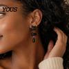 Zinc Alloy Jewelry Cute Black Cat Earrings for Women, Matte Kitten Studs with Everyday Wear Swaying Tail Design, Dynamic Animal Daily & Lovers Fashion