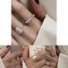 Korean Style Contemporary S925 Silver Open Ring With Sparkling Detail For Women