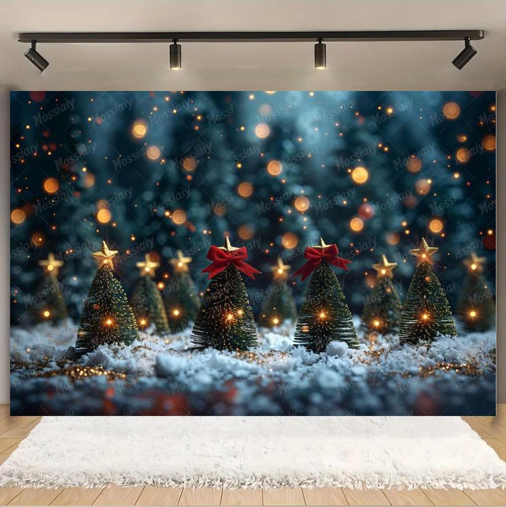 Weihnachts-Hintergrund Fotografie Winter Schnee Weihnachtsbaum Dekoration Neujahrsparty Erwachsene Kinder Foto Hintergründe Banner Requisiten