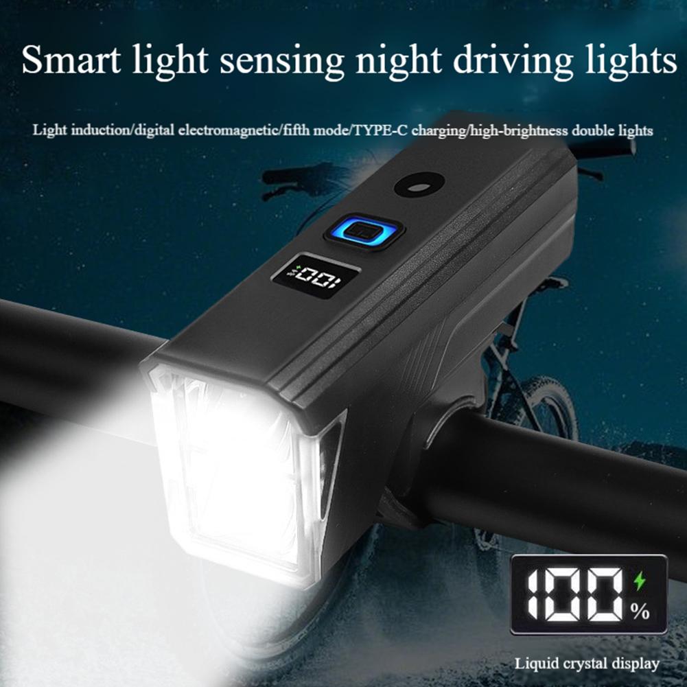 Bicycle Front Light Bicycle Light Waterproof Bike Flashlight Rechargeable Bicycle Headlight Automatic Sensor for Night Riding