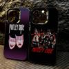 Retro Motley Crue Phone Case For iPhone 17,16,15,14,13,12,11 Plus,Pro Max,XS,Colored Silver Plated Inside Cover