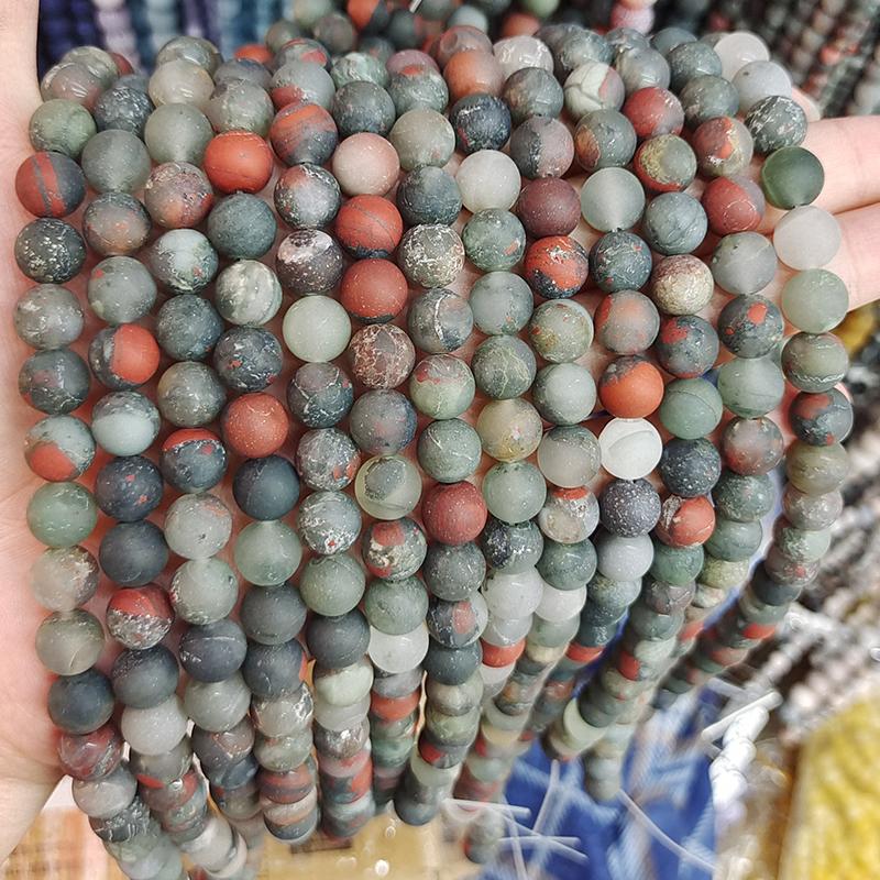 6/8/10mm Matte Stone Beads Natural Stone Beads Round Loose Spacer Beads For Jewelry Making DIY Bracelet Necklace Accessories